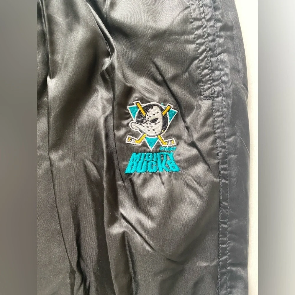 Vintage 90s Disney Mighty Ducks Zip Windbreaker 2 Piece Shiny Track Suit XL RARE